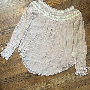 UO Kimchi Blue long sleeve sheer lace vintage blouse size XS